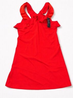 Banana Republic Bright Red Ruffle Strap Mini Dress